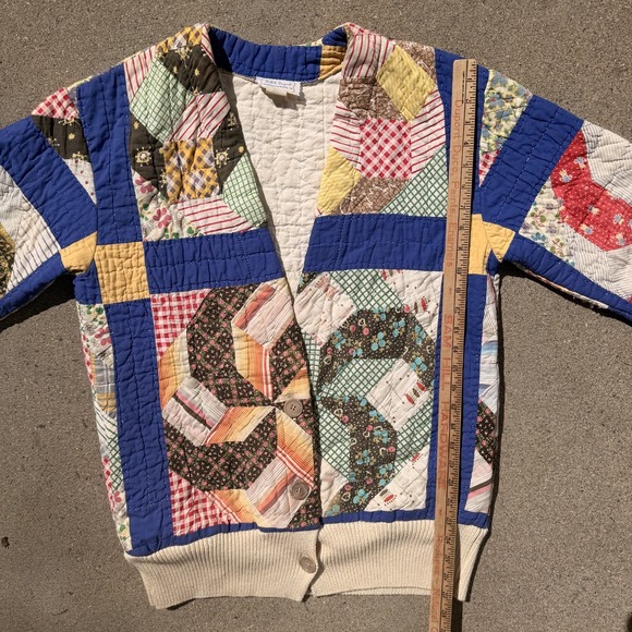 Vintage Patchwork Quilt Jacket 70s 80s S/M Bode Style K.A.S. Originals - Picture 7 of 10